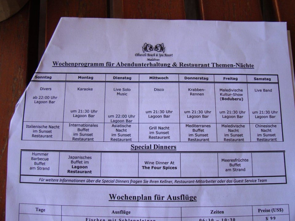 Abendunterhaltung Sun Siyam Olhuveli