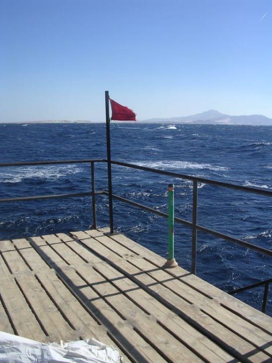 Steg und die rote Fahne Parrotel Aqua Park Resort