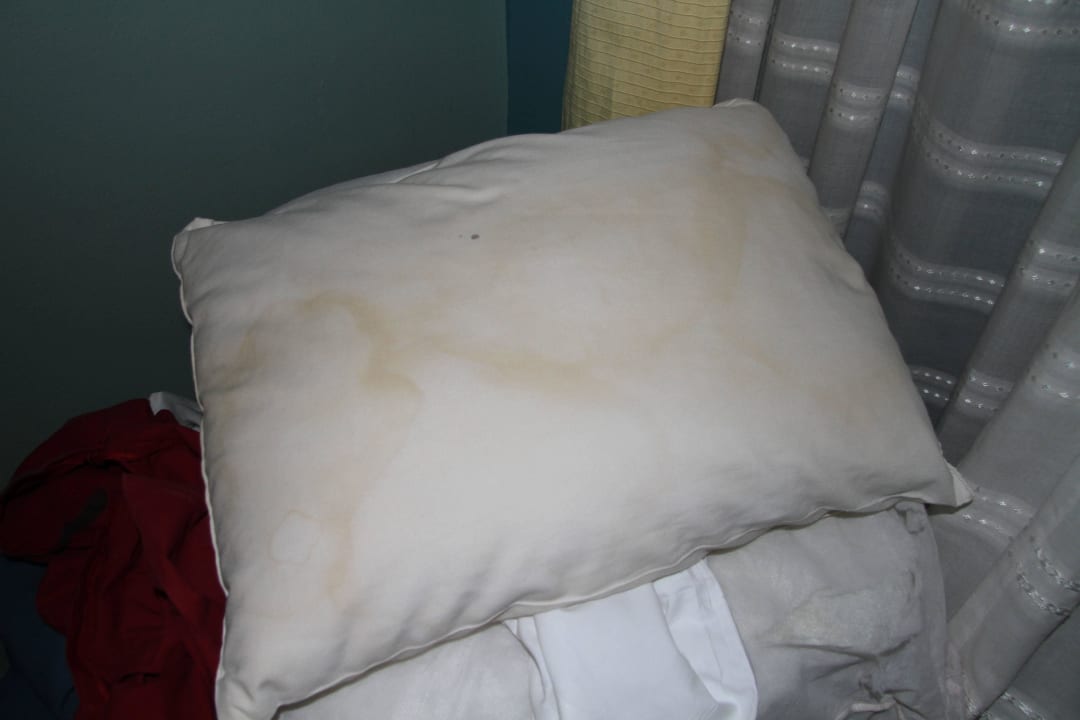 Versifftes, übel riechendes Kopfkissen Nr. 1 Hotel Mascotte