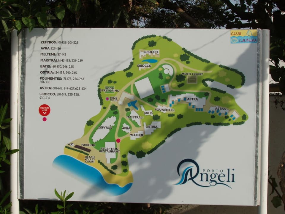 Lageplan Club Calimera alltoura Club Hotel Porto Angeli Beach Resort