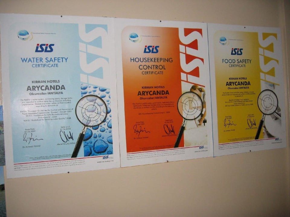 Water-Housekeeping und FoodSafety Control Arycanda Kirman Premium