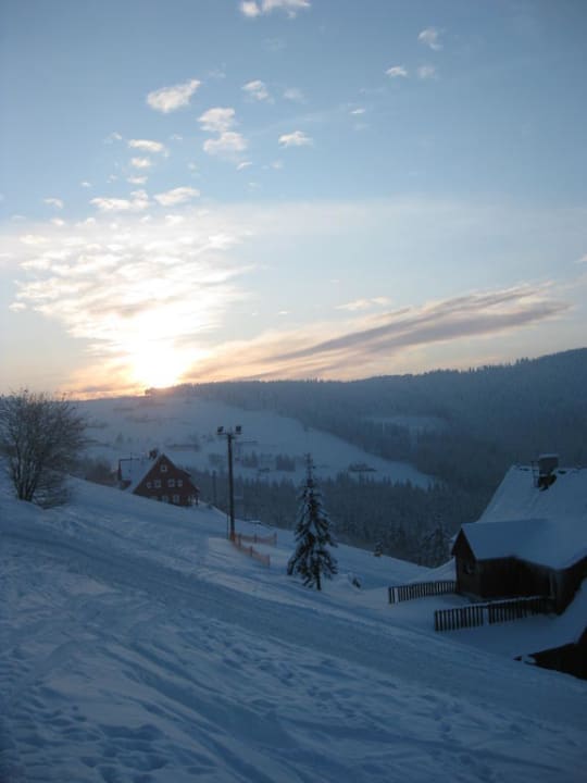 Sonnenuntergang von der Piste Javor Hotel Emerich