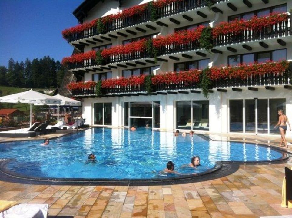 Aussenpool mit Massageliegen und Massagedüsen Schwarzwald Resort Dollenberg