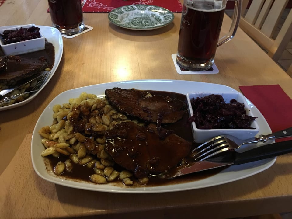 Sauerbraten vom Feinsten Hotel Scharnagl mit Waldgasthof