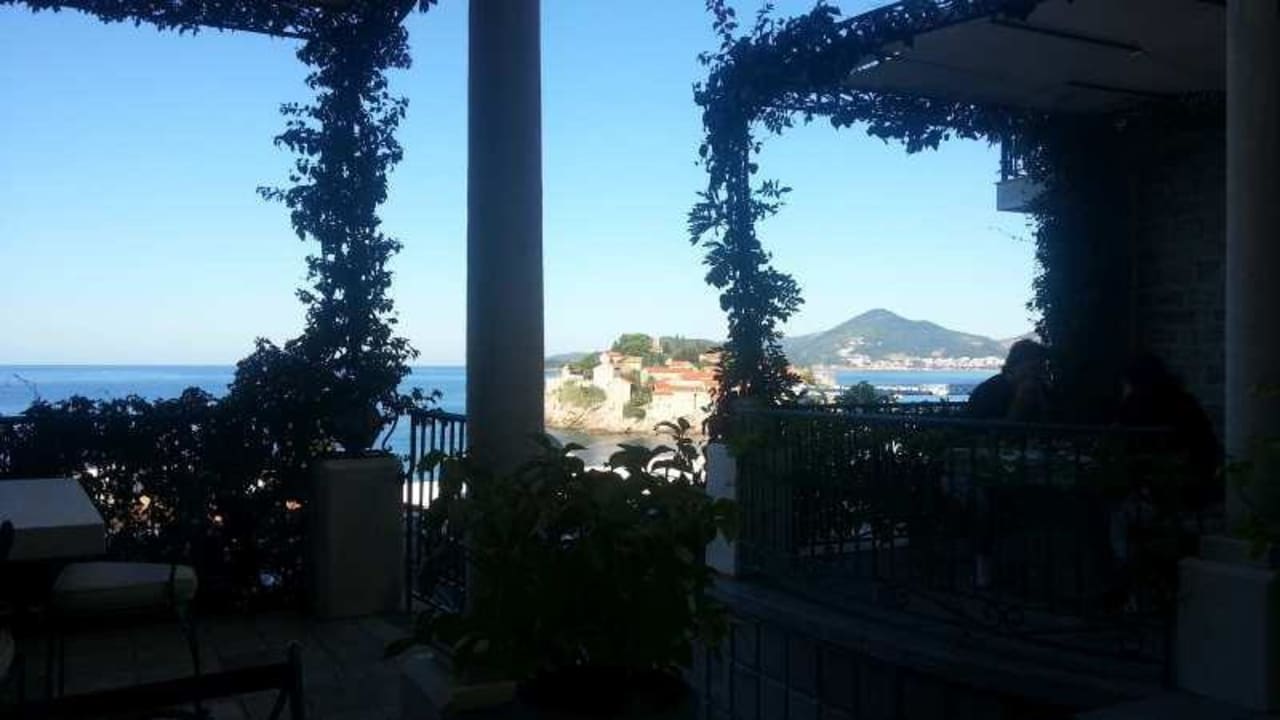 Blick von der Terrasse Hotel Romanov