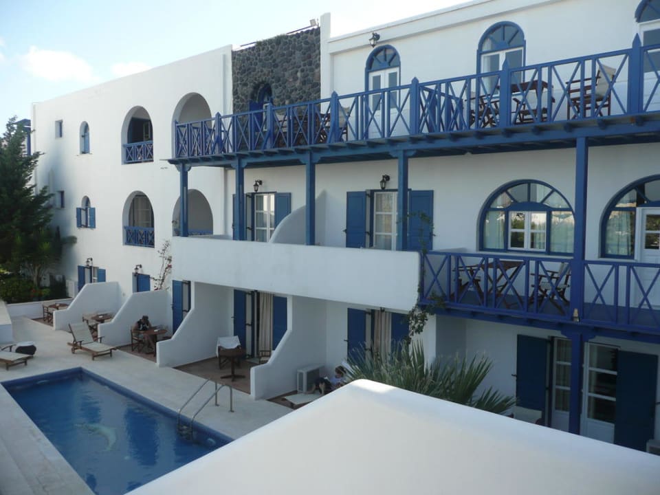 Blick von der Frühstücksterrasse Smy Mediterranean White Santorini