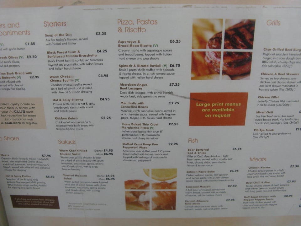 Speisekarte Hotel ibis London Wembley