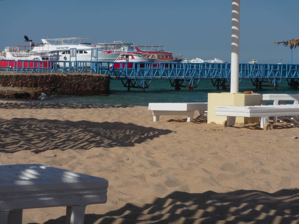 Der Hafen liegt gleich am Strand Menaville Safaga