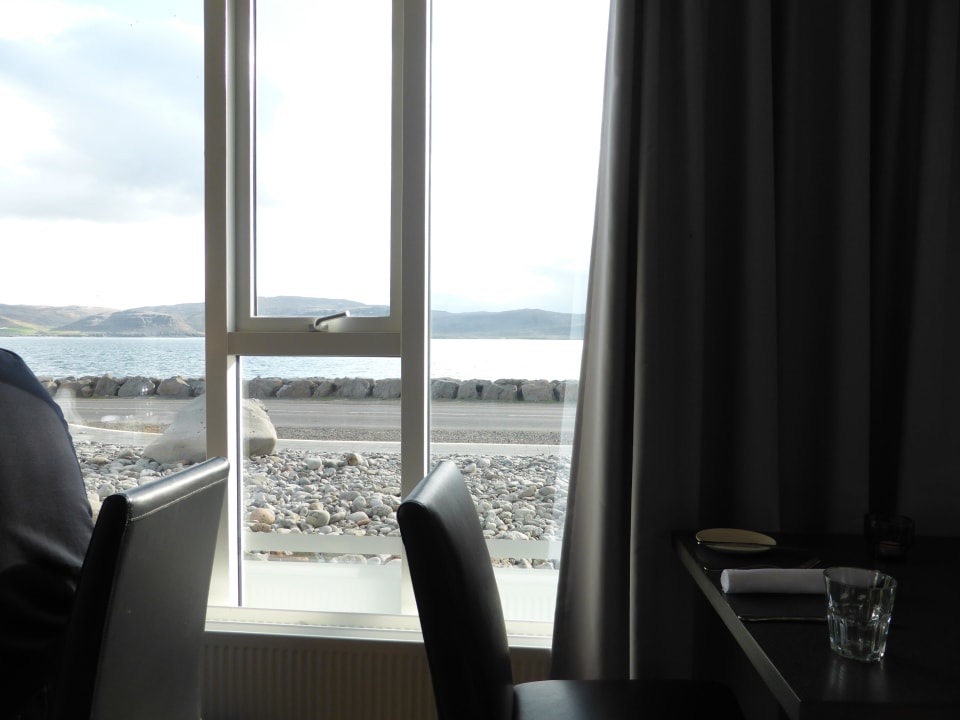 Ausblick aus der Restaurant Fosshotel Westfjords