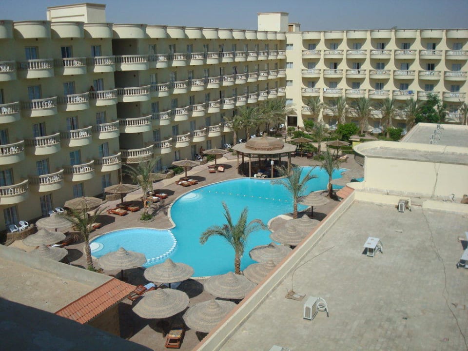 Super Blick auf den Pool vom Nebengebäude Riviera Aqua Park Resort