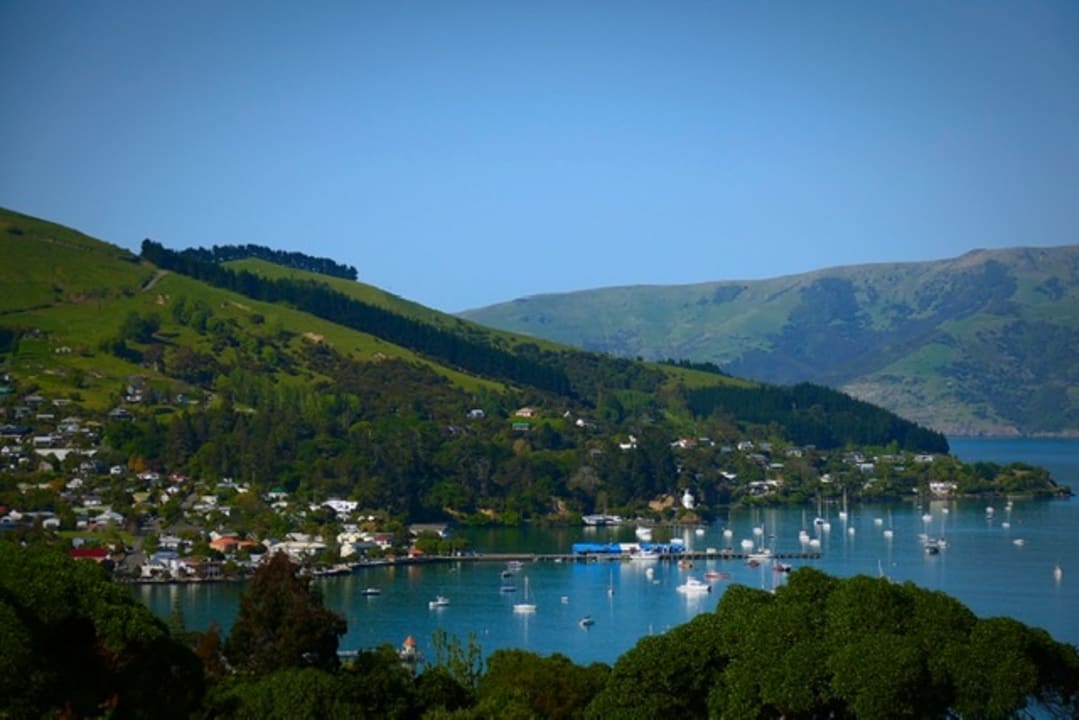 Ausblick Campingplatz Top 10  Akaroa