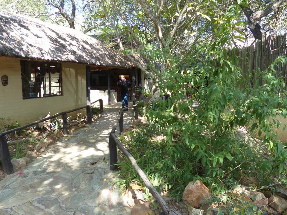 Weg zum Zentrum der Anlage Hotel Kwa-Mbili Game Lodge