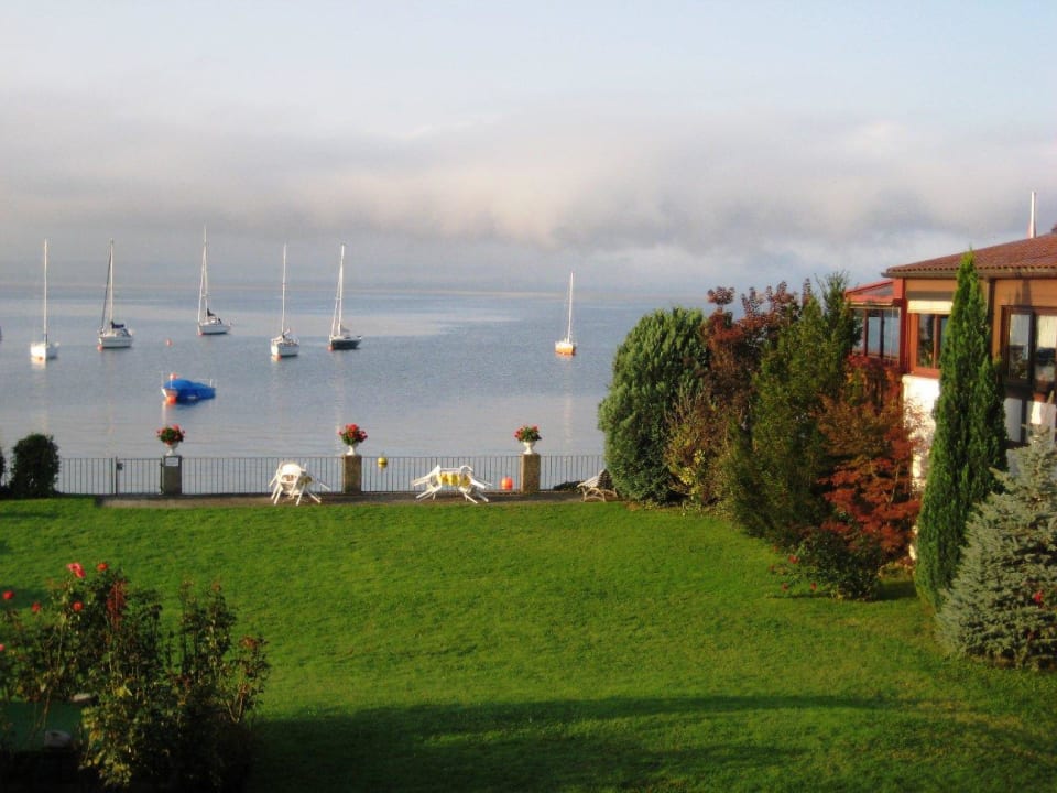 Garten- und Seeblick vom Balkon Gasthaus Seeblick