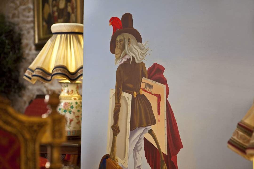 Painting detail hotel lounge Hotel Kleber Champs Elysees Tour Eiffel Paris