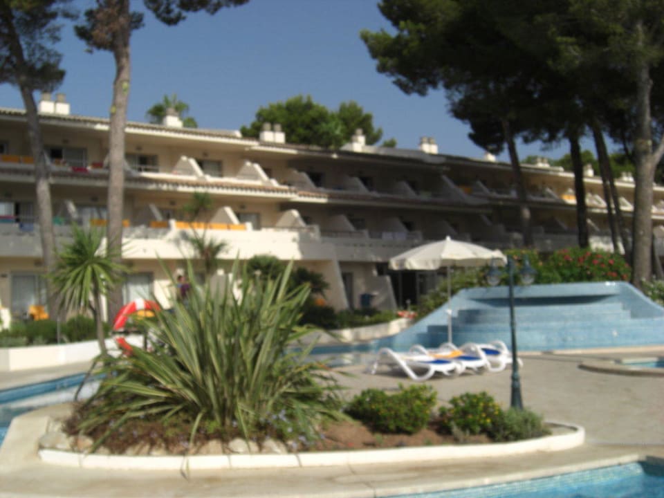 Poolanlage und linker Hotelflügel Iberostar Waves Pinos Park