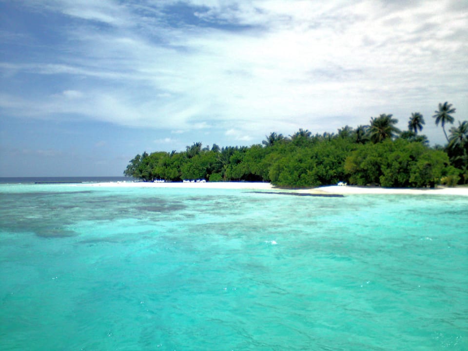Ankunft mit dem Speedboot (Handyfoto) Kuramathi Maldives