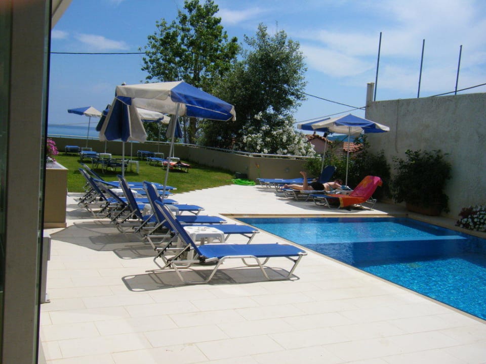 Pool und Liegemöglichkeiten im 1. Stock Hotel Corissia Princess