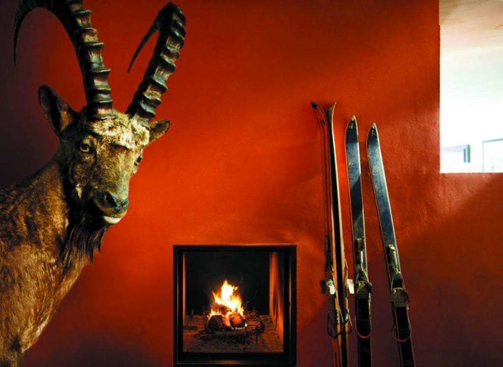 Steinbock mit offenem Kamin Hotel Steffisalp