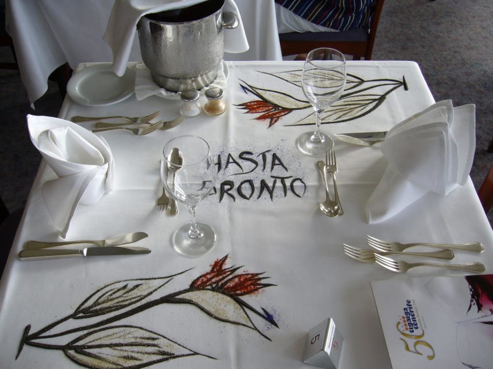 Tischdeko zum Abschied Hotel Tigaiga