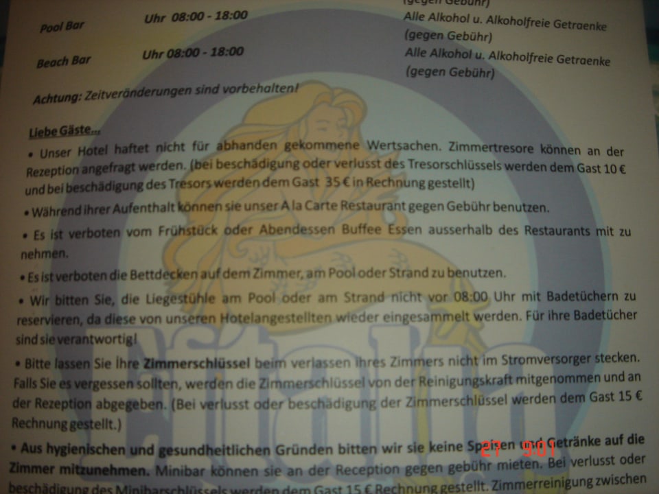 Hotelbedingungen Eftalia Downtown Hotel