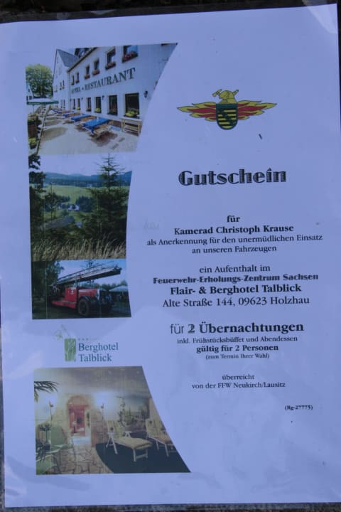 Das Hotel fördert die Feuerwehr  Berghotel Talblick