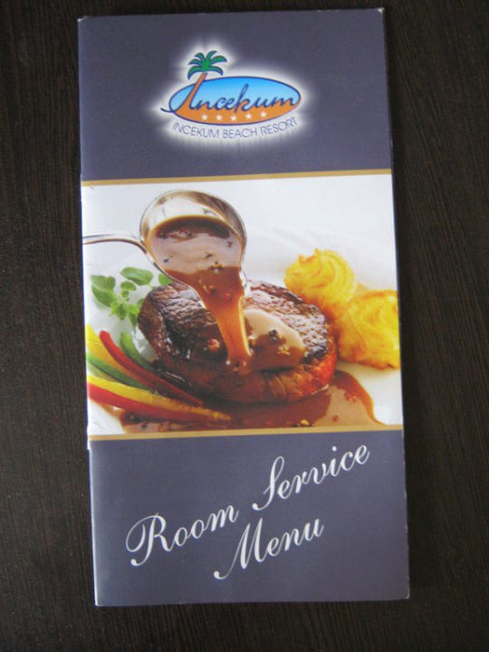 Menu card Oz Hotels Incekum Beach
