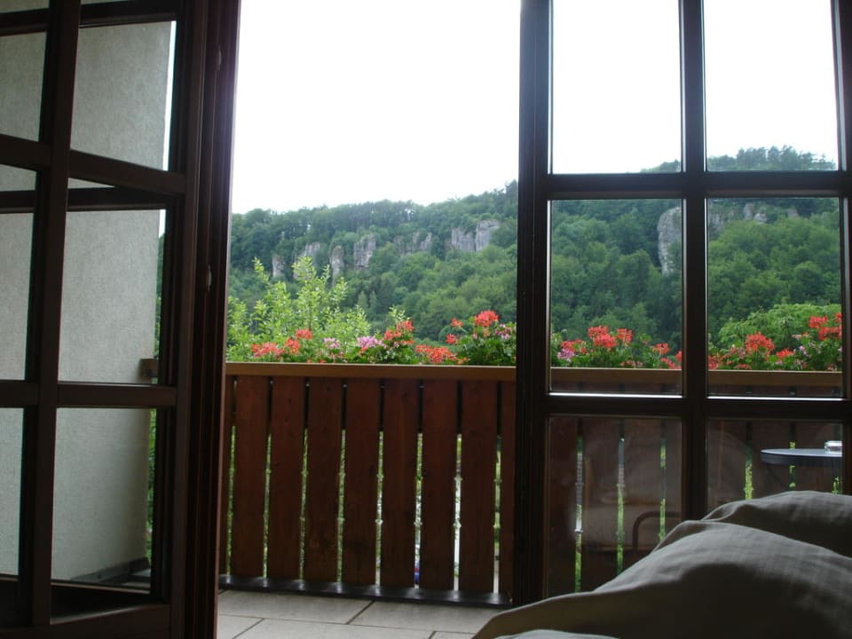 Blick aus dem Bett Haus Sonneck Landhaus Sponsel-Regus