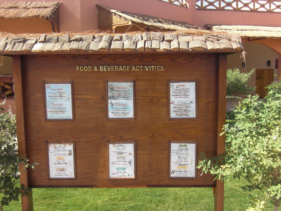 Öffnungszeiten der Bars und Restaurants Pickalbatros Jungle Aqua Park Resort - Neverland Hurghada