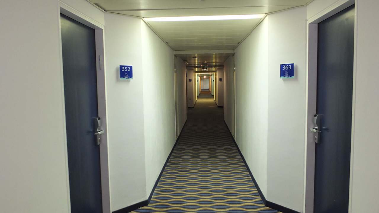 Endless corridors without decoration Astral Palma Hotel