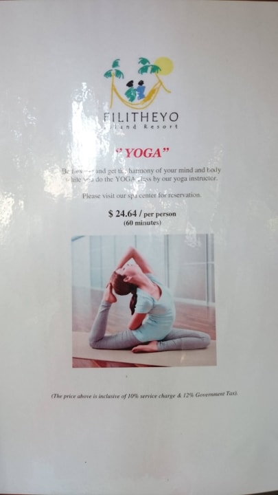 Preisliste SPA Filitheyo Island Resort