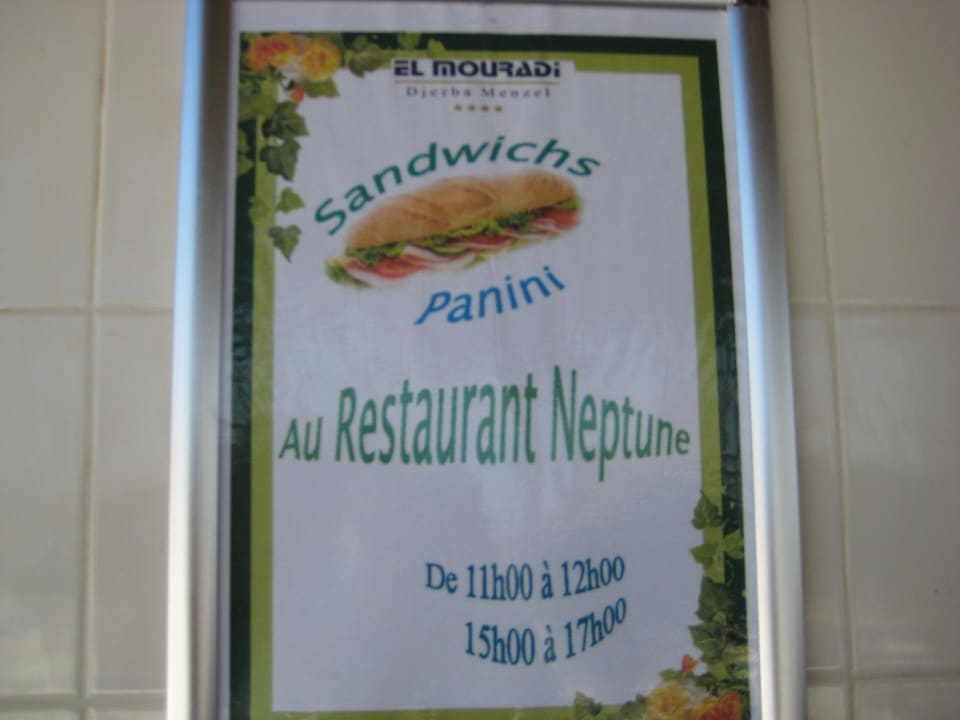 Essensplan  Hotel El Mouradi Djerba Menzel