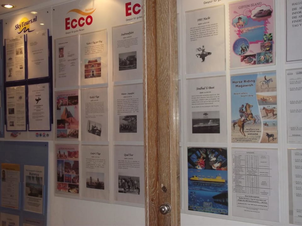 Aushang dert Reiseveranstalter Palm Beach Resort