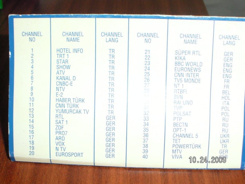 Verfügbare TV-Programme Vita Silva Hotel