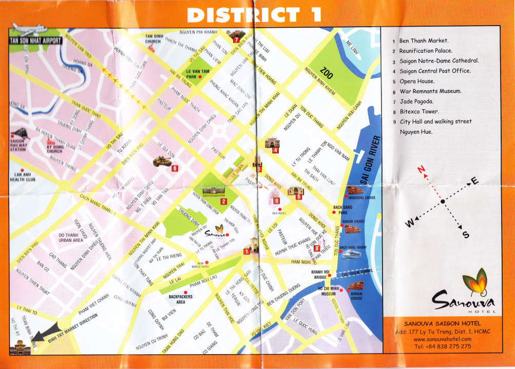 Stadtplanausschnitt mit dem Sanouva mit  Sanouva Hotel