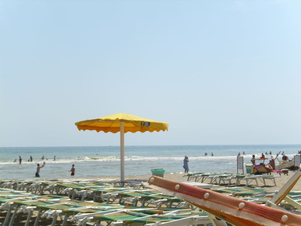 Wunderschöner Sandstrand, sehr sauber.  Hotel Morfeo 1 & 2