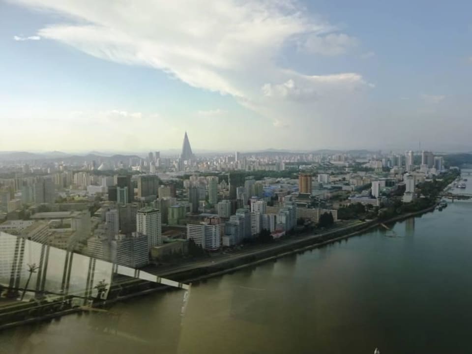 View from revolving restaurant Hotel Yanggakdo