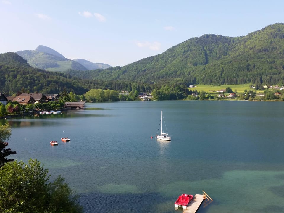 Blick aus dem Zimmer Fuschlsee Hotel Seewinkel