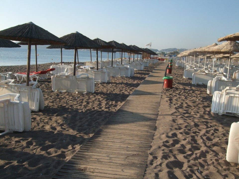 Hotelstrand - morgens um halb 10 Uhr Hotel Calypso Beach