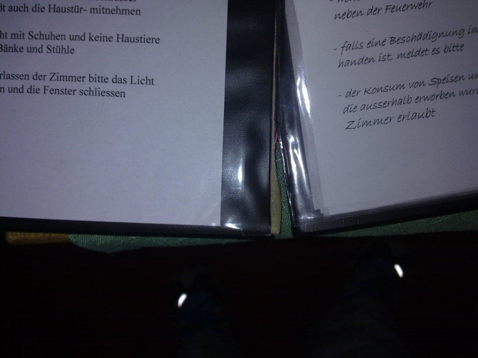 Info-Mappe im Zimmer Gasthof Bergheimat