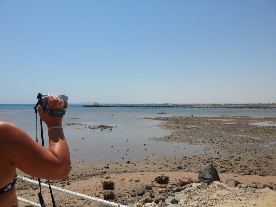 Slecht strand., gelukkig begint de pier hier al. Pickalbatros Palace Resort
