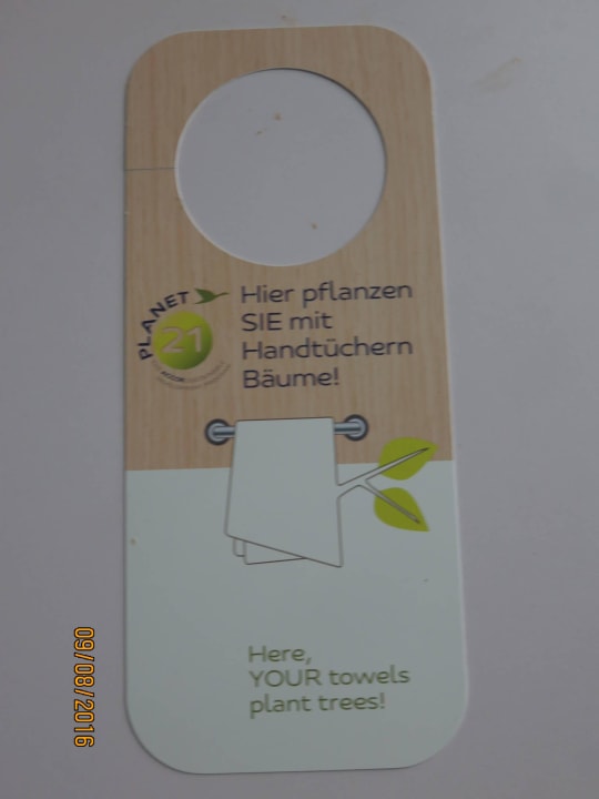 Tuch nicht täglich wechseln bringt der Natur was! Ibis Hotel Berlin Spandau