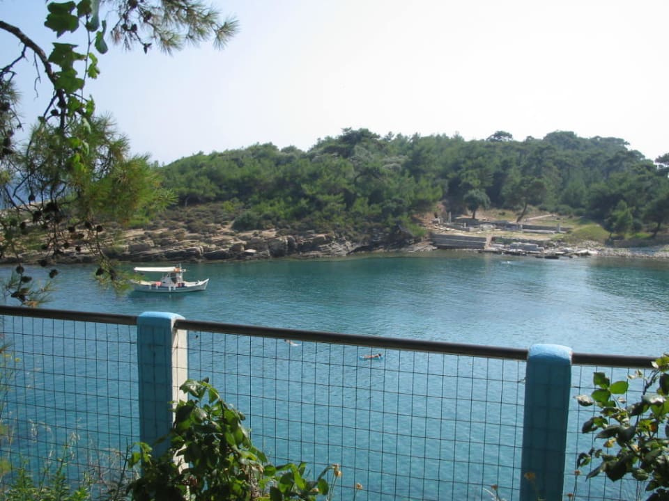 Blick von der Terrasse an der archäologischen Stät Gorgona Rooms