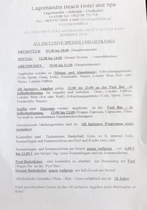 Sonstiges Lagomandra Hotel & Spa