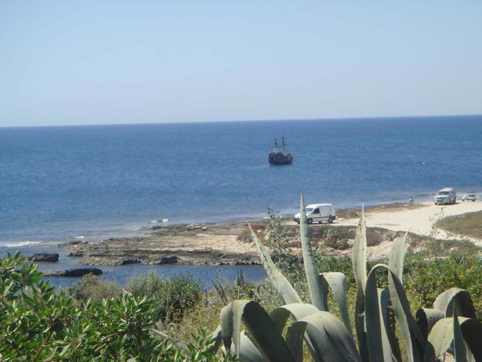 Toller Ausblickauf das Piratenschiff Mahdia Beach & Aquapark