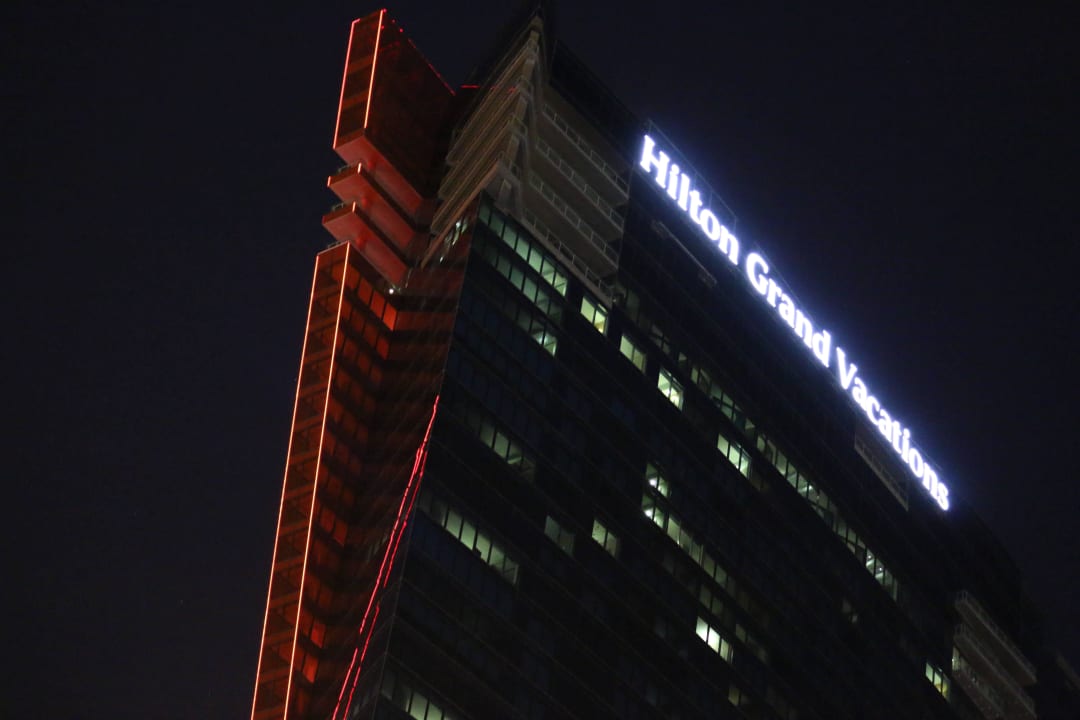 Outside Hotel Elara - a Hilton Grand Vacations Hotel Center Strip