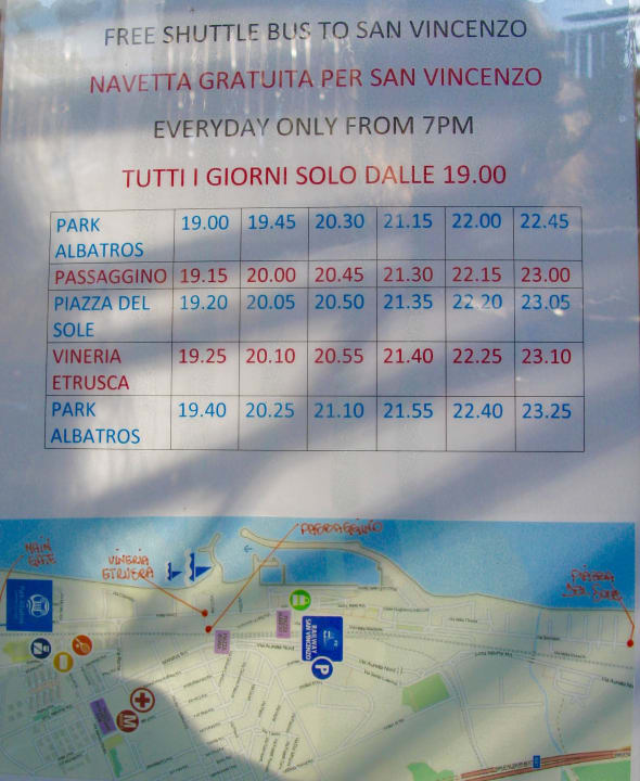 Busverkehr nach San Vincenzo Park Albatros Village