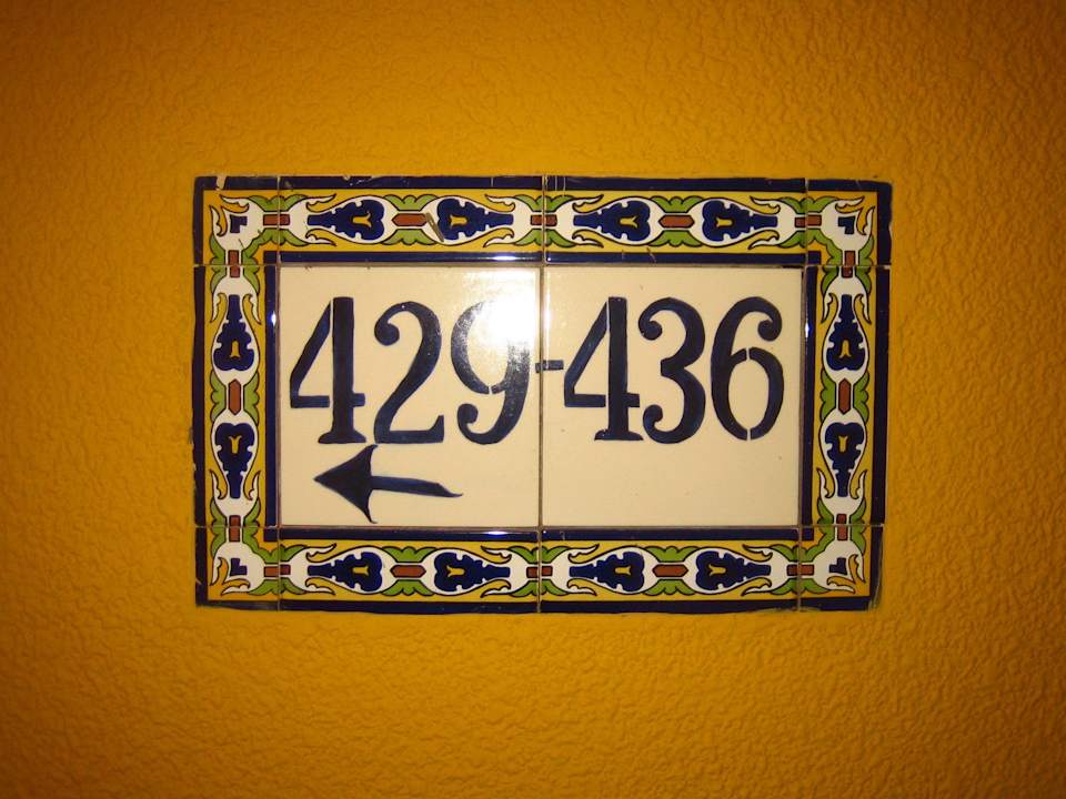 Hotelzimmernummern Hotel Camino Real