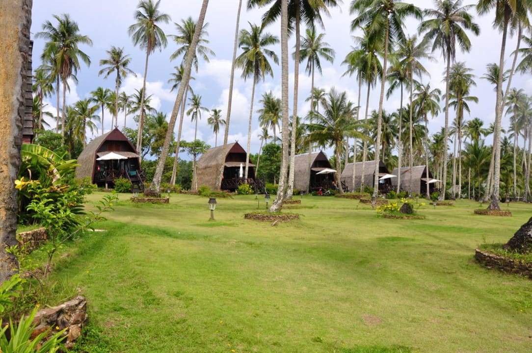 Blick auf die Balihäuser Koh Kood Beach Resort