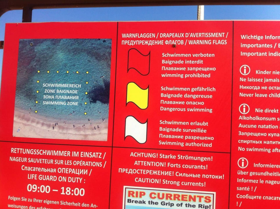 Warntafel Anissa Beach & Village