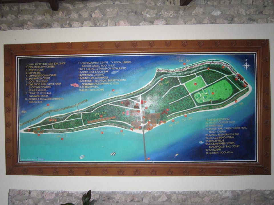 Karte in der Akiri Bar Kuredu Island Resort & Spa